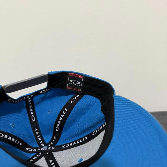 Oakley California High Snapback Hat Blue Gray Palm Brim Flatbill Cap O Logo Rare - Picture 7 of 7